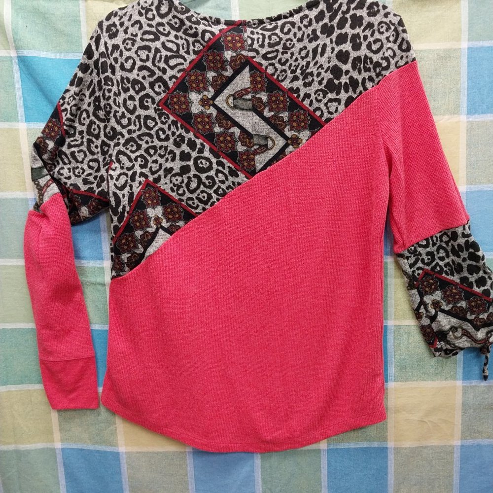 2469 Jeaniemade Size L Upcycled Cato's Stretch Tunic Top - Picture 6 of 6